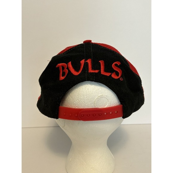 Chicago Bulls Snapback Cap Spell Out Hard to Find Wool Blend Hat AJD 90's - Picture 3 of 16